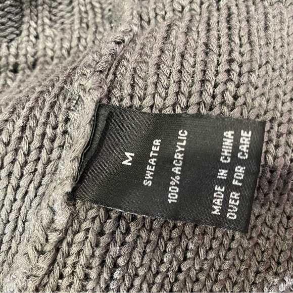 I.N. San Francisco Gray Boho Fringe Cardigan Sweater size Medium EUC Western - Picture 11 of 11